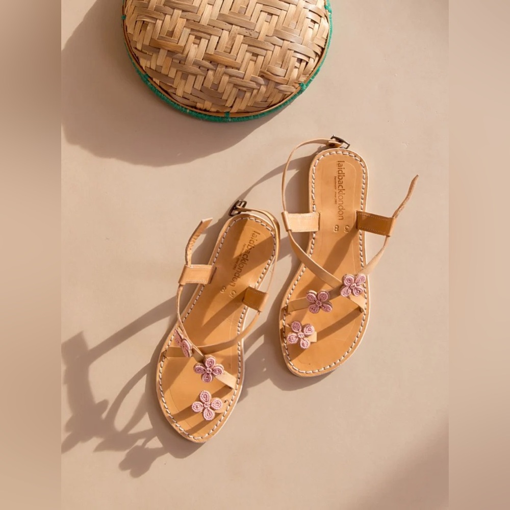 Blyth Flat Leather Sandal Baby Pink